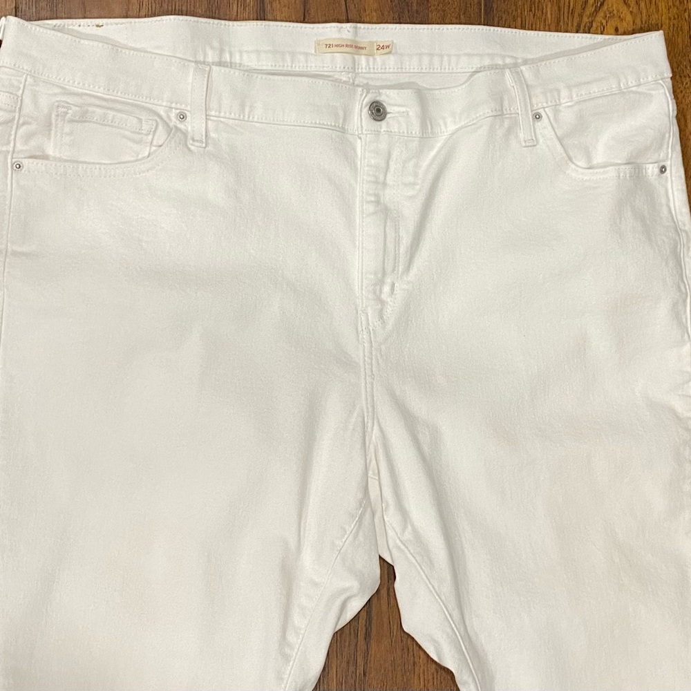 Levi's Women’s 721 Crisp White High Rise Skinny Jeans Size 24W - Picture 7 of 15